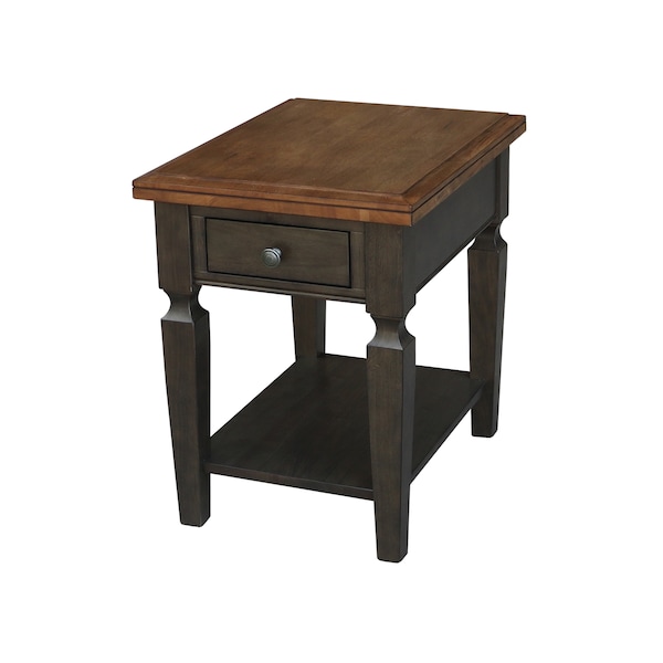 International Concepts Rectangle Vista End Table, 18 in W, 24 in L, 24 in H, Wood, Hickory/Washed Coal OT45-15E - main